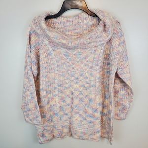 NWT No Comment Pastel Cowlneck Sweater XL